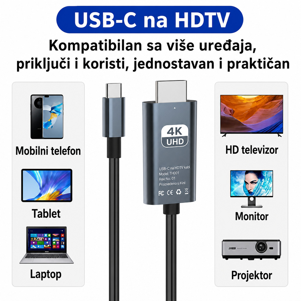 Kabl USB-C – HDMI 4Kx2K
