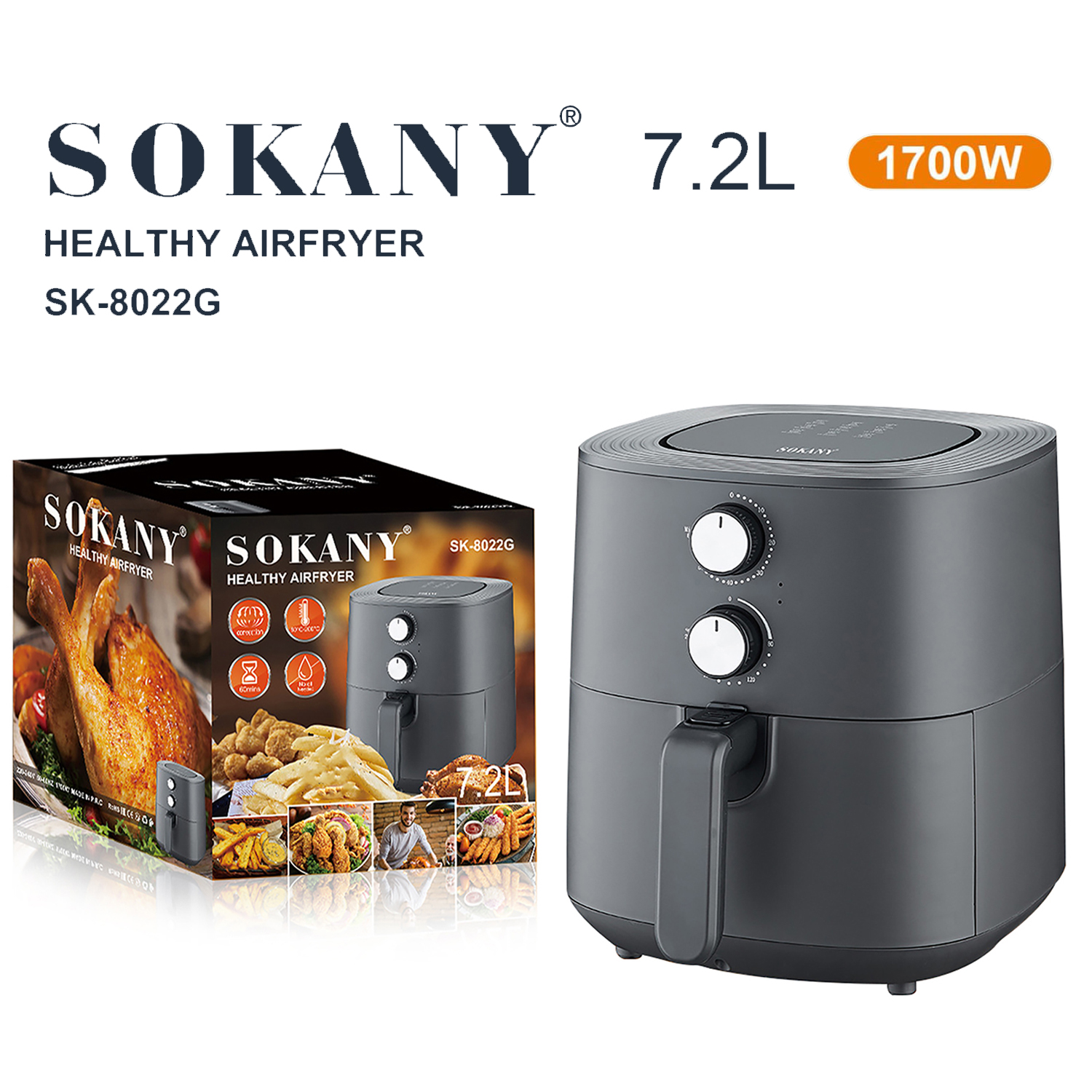 Sokany Air Fryer 7.2L