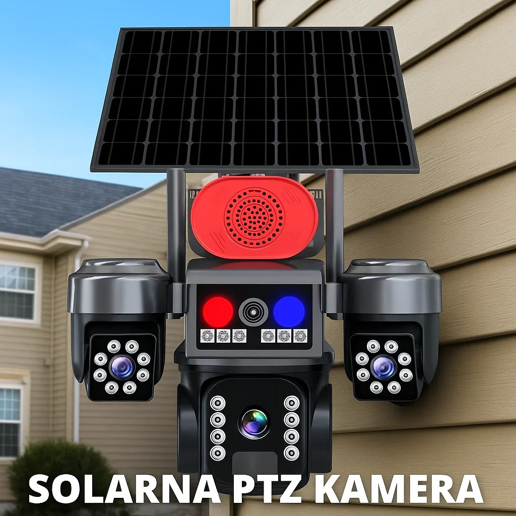 Solarna PTZ Kamera sa Tri Sočiva