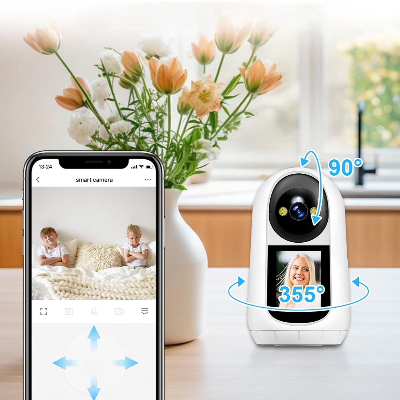 Pametna WiFi Kamera sa Ekranom – 360° Rotacija