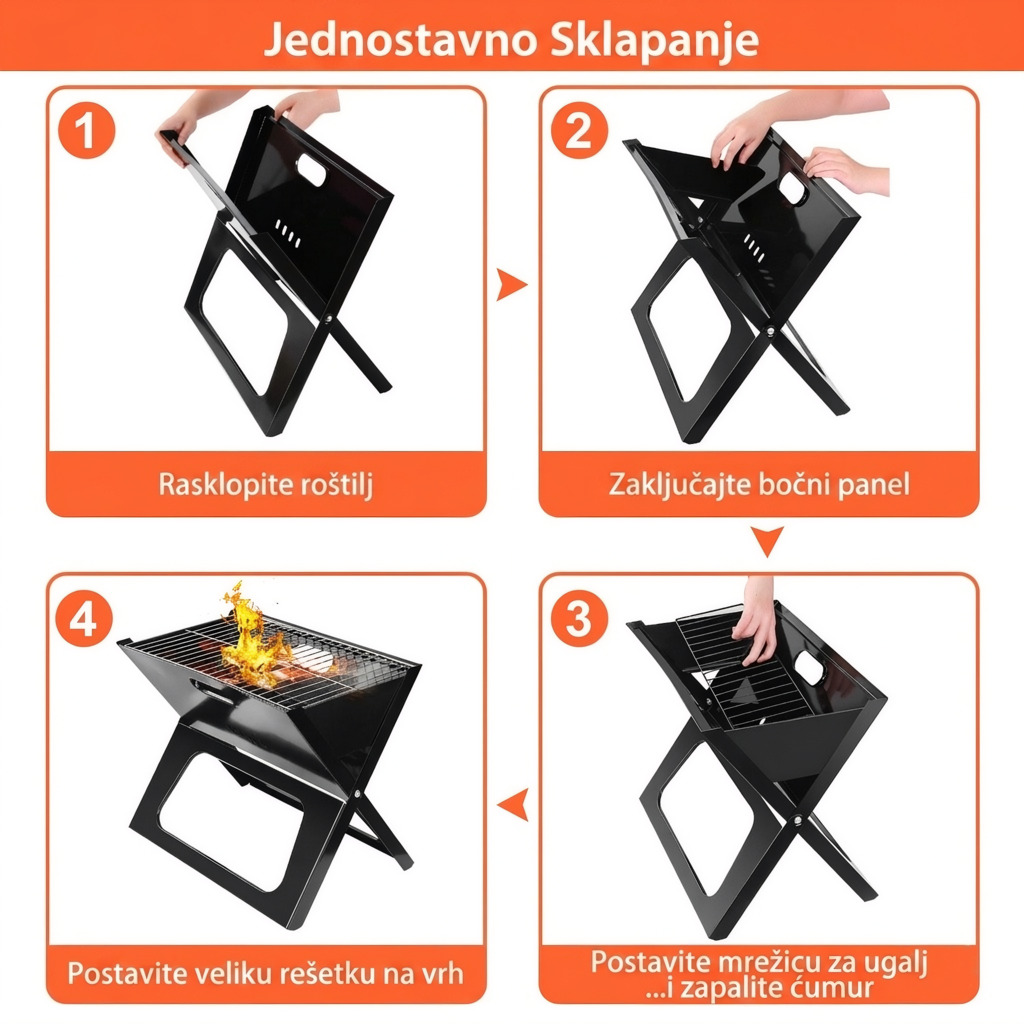 Prenosivi Sklopivi Roštilj - Slika 5