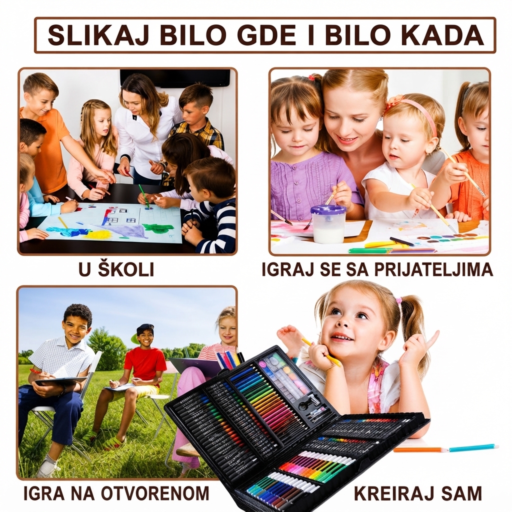 Dečiji Set za Crtanje 150 Delova - Slika 3