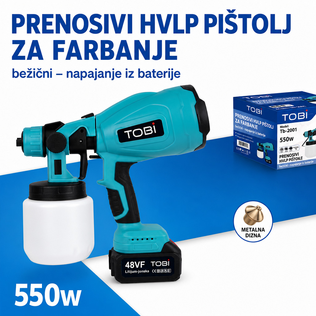 Bežični Pištolj za Farbanje 550W